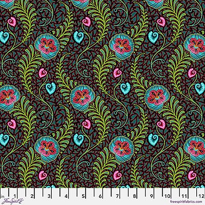 Tropicalism Fabric: Small Orchidees Dark (per 1/4 metre)