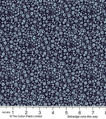 Liberty Carnaby Collection Fabric: Bloomsbury Silhouette, Navy