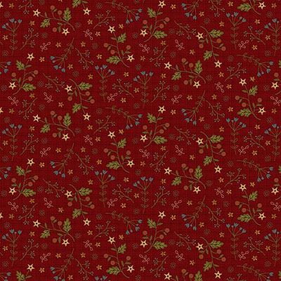 Farm to Market: Prairie Flowers Red (per 1/4 metre)