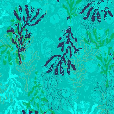 Sea the Good Things fabrics: Seaweed Aqua