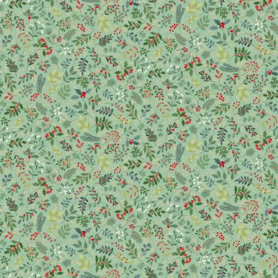 Enchanted Christmas fabric: Yuletide Foliage Green