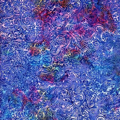 Bali Handpaints Batik Fabric: Scroll Grape (per 1/4 metre)