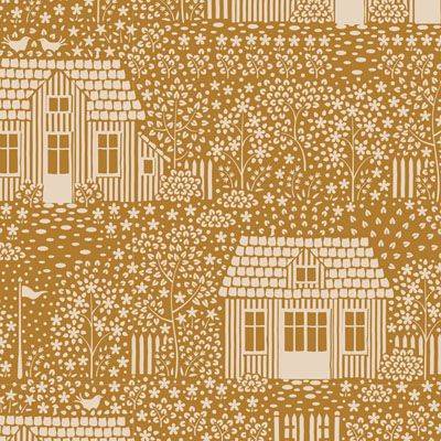 Tilda My Neighbourhood Mustard Fabric (per 1/4 metre)