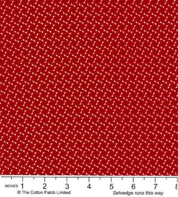 Nellie's Shirtings Fabric: Bows Red (per 1/4 metre)