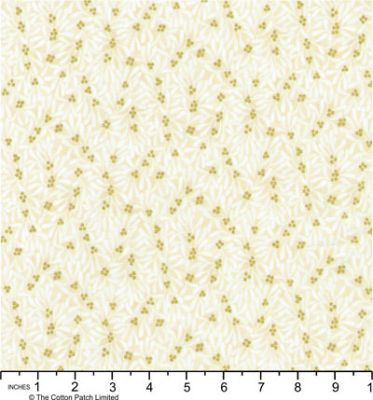 Holiday Flourish, Festive Finery fabric: Gold Berries on Vanilla