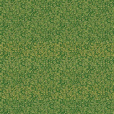 Classic Foliage fabric: Rhapsody Scroll Green (per 1/4 fabric)