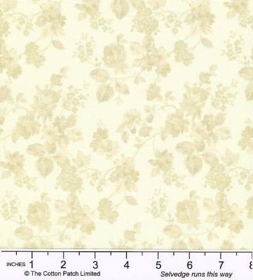 Classic Florals Fabric: Floral Tonal Cream (per 1/4 metre)