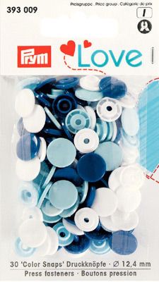 Prym Love Colour Snaps Blue/White/Light Blue