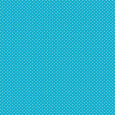 Makower Small Spots Fabric: White Spots Aqua (per 1/4 metre)