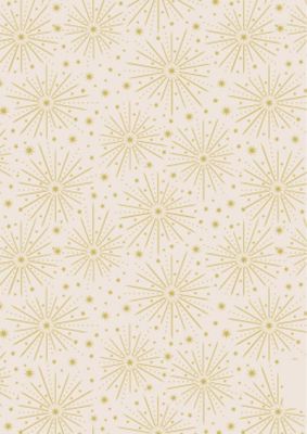 Gingerbread Christmas Gold Metallic Starburst Dark Cream