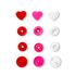 Prym Love Colour Heart Snaps Red Pink & White