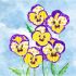 The Flower Collection Pansies Natural 36' panel