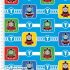 Thomas and Friends Fabric: Character Blocks Blue (per 1/4 metre)