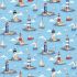 Nautical Fabric: Lighthouses Sky (per 1/4 metre)