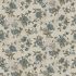 Nature's Harmony Fabric: Gentle Flowers Teal on Grey (per 1/4 metre)