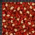 Christmas Wonders fabric: Gold Mistletoe on Red (per 1/4 metre)