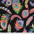 Kaffe Fassett Collective: Tickle My Fancy Black (per 1/4 metre)