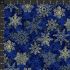 Christmas Wonders fabric: Gold Snowflakes on Blue (per 1/4 metre)