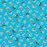 Pirates fabric: Skulls Aqua (per 1/4 metre)