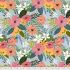 Mia Charro Farm Friends fabric: Floral Blue (per 1/4 metre)