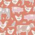 Tilda Tiny Farm Fabric: Farm Animals Ginger (per 1/4 metre)