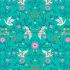 Blossom Days Fabric: Cranes on Turquoise (per 1/4 metre)