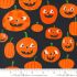 Halloween fabric: Pumpkins Black Cat (per 1/4 metre)