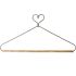 Wire Hanger  12' Heart hanger with stained dowel