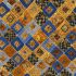 Gustav Klimt fabric: Cobalt Patchwork Diamonds