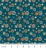 Broderi fabric: Flowerheads Cyan (per 1/4 metre)