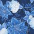 Holiday Flourish Snow Flower fabric Flowers Navy (per 1/4 metre)