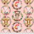 Mia Charro Farm Friends fabric: Farm Badges Peach (per 1/4 metre)