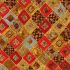 Gustav Klimt fabric: Red Patchwork Diamonds