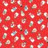 Merry Christmas fabric: Snowmen Red (per 1/4 metre)