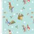 Peter Rabbit Christmas Fabric: Christmas Gifts, Turquoise