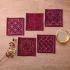 Sashiko Sampler Coasters Deep Red