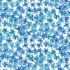 Midnight Sapphire Fabric: Small Abstract Florals Blue on White (per 1/4 metre)