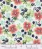 Juliette fabric, Large Coral Floral on White