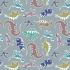 Dino Glow Fabric Dinosaurs on Slate (Glow in the Dark) Lewis and Irene