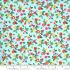 Fanciful Forest fabric: Flower Blossoms Aqua (per 1/4 metre)