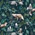 Forest Fable Fabric: Enchanted Wilderness Navy (per 1/4 metre)