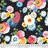 Fresh Picked fabric: Flower Dance Black (per 1/4 metre)