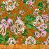 Posy Fabric: Bright Roses Rust (per 1/4 metre)