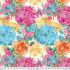 Nature's Contours Fabric: Large Bloom Multi (per 1/4 metre)