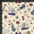 My Seven Seas Fabric: Maritime Motifs Sand (per 1/4 metre)