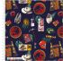 Jurassic Park Opulent Jungle fabric: Film Icons Navy (per 1/4 metre)