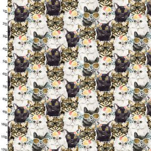 Cats & Dogs fabric: Cool Cats Multi (per 1/4 metre) | 