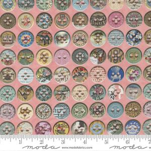 Junk Journal fabric: Buttons Blush (per 1/4 metre) | 