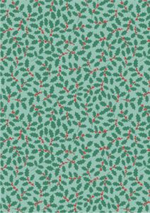 Gingerbread Christmas Holly Teal | 