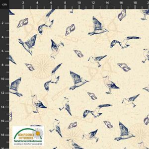 My Seven Seas Fabric: Seagulls Sand (per 1/4 metre) | 